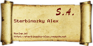 Sterbinszky Alex névjegykártya